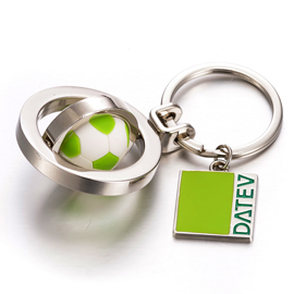 Spinning Elegant Football Engraved Promotional Keychain