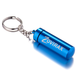 Metal Pill Box Keychain with Engraved Logo