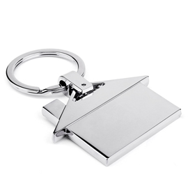 House Shape Metal Keychain