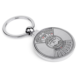 Calendar Turning Metal Keychain